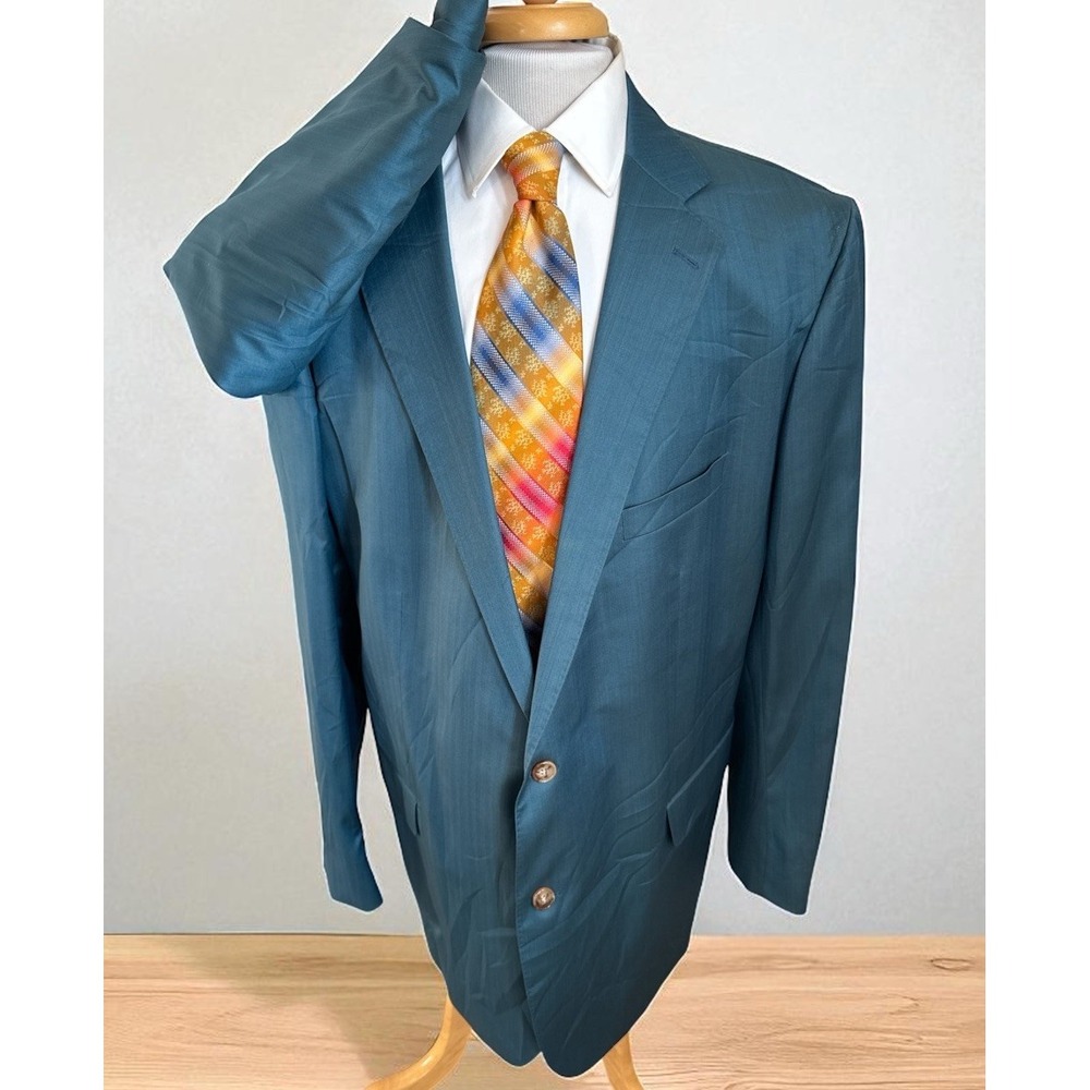 Oliver Wicks Suit Vitale Barberis Canonico 1663 Wool & Silk Men Sz 46L / 40 x 33